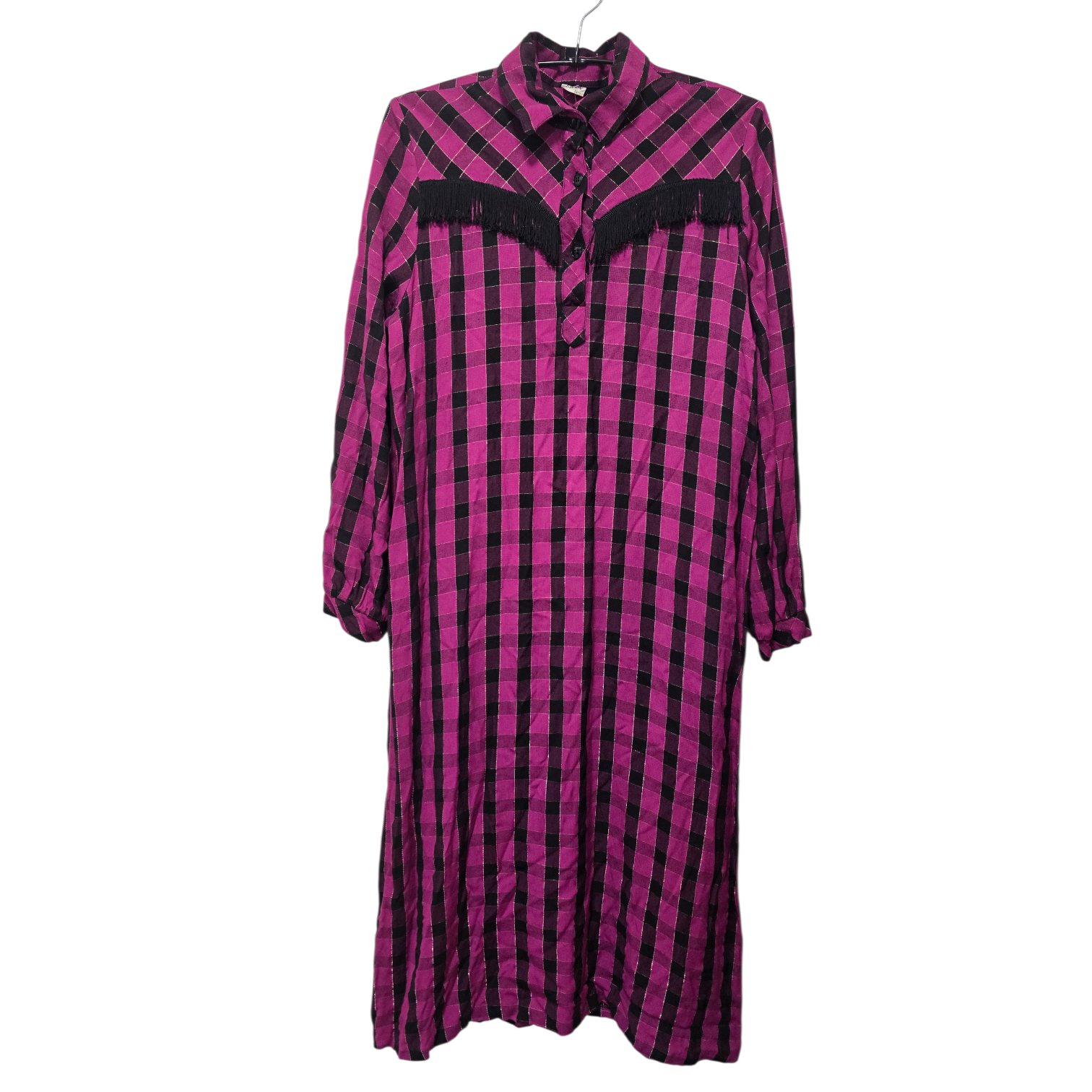 Pinkki-musta ruutumekko hapsuilla 38