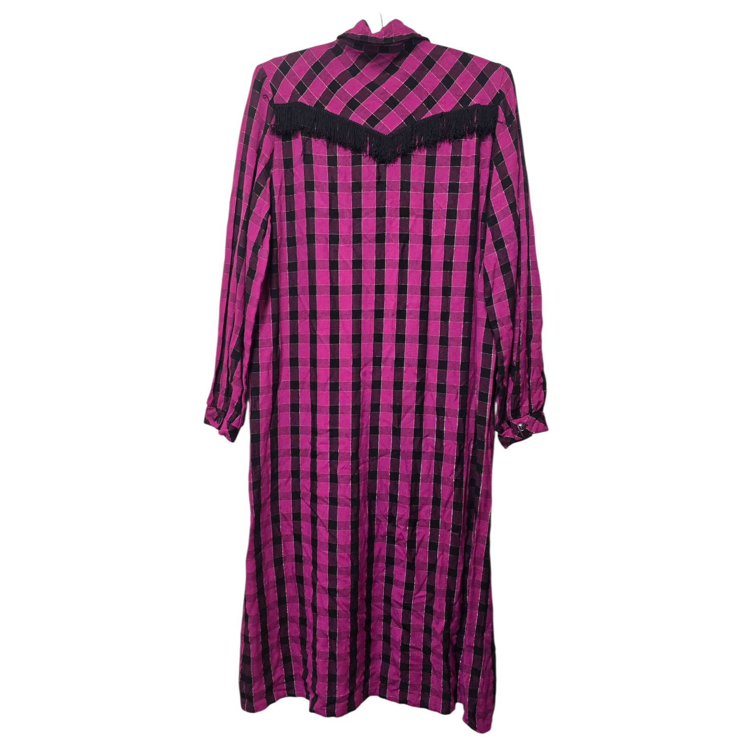 Pinkki-musta ruutumekko hapsuilla 38