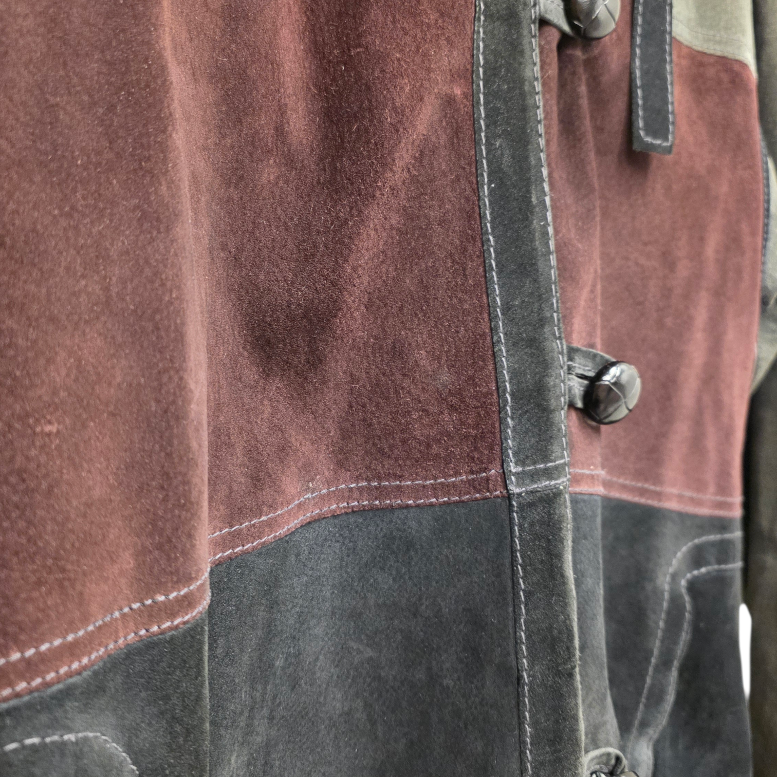 Kestilä kotimainen pitkä vintage patchwork nahkatakki 38