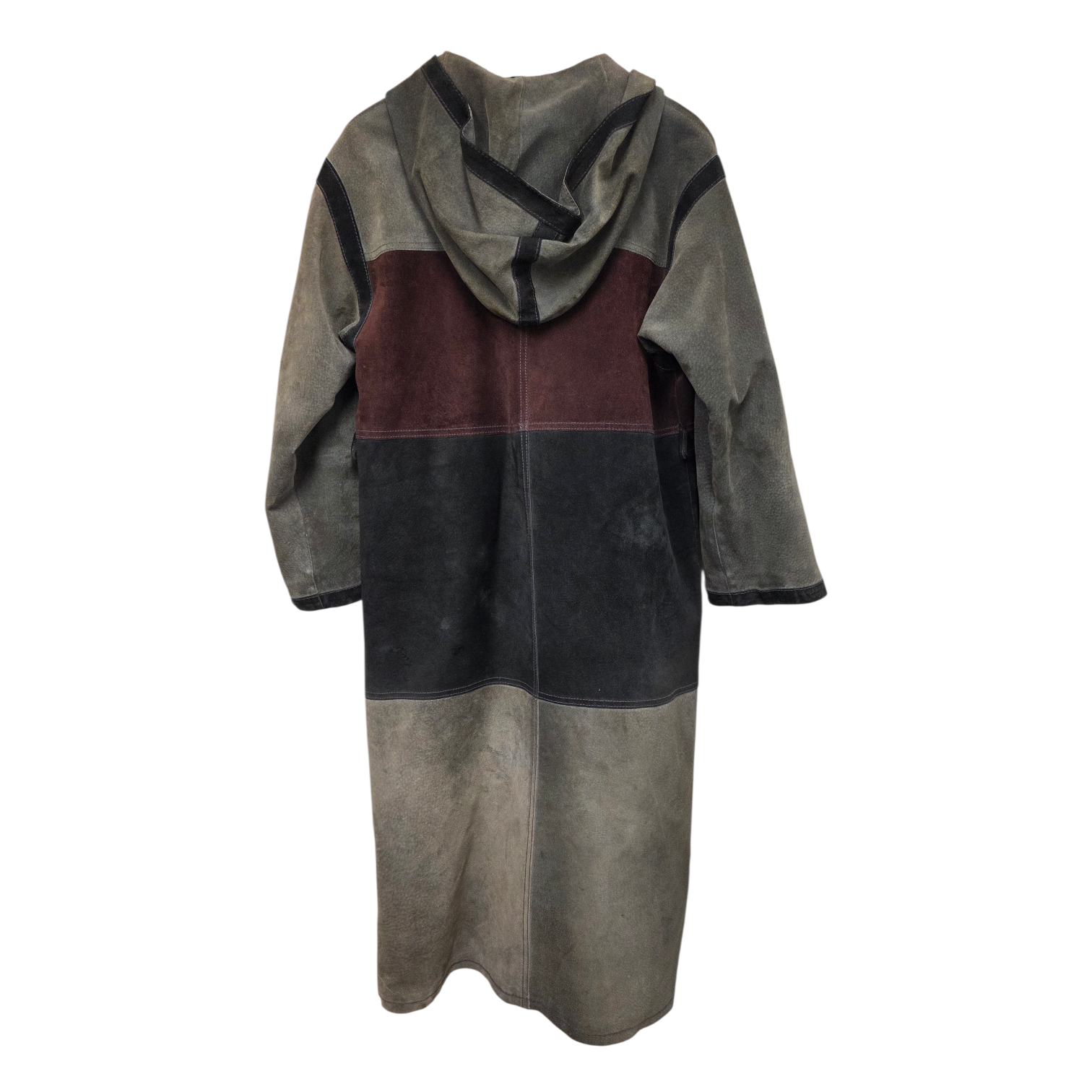 Kestilä kotimainen pitkä vintage patchwork nahkatakki 38