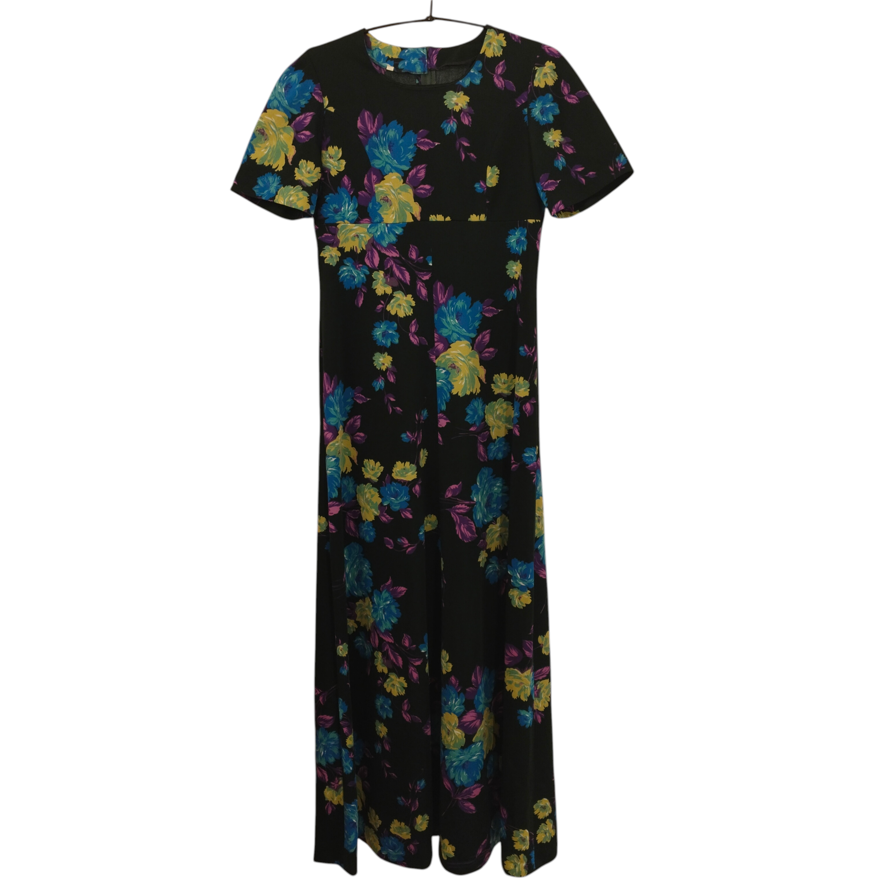 Tummanvihreä kukkavintagemekko