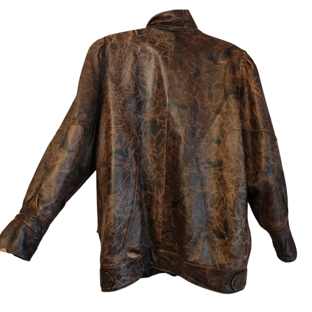 Katar-tuote ruskeakirjava nahkatakki 36