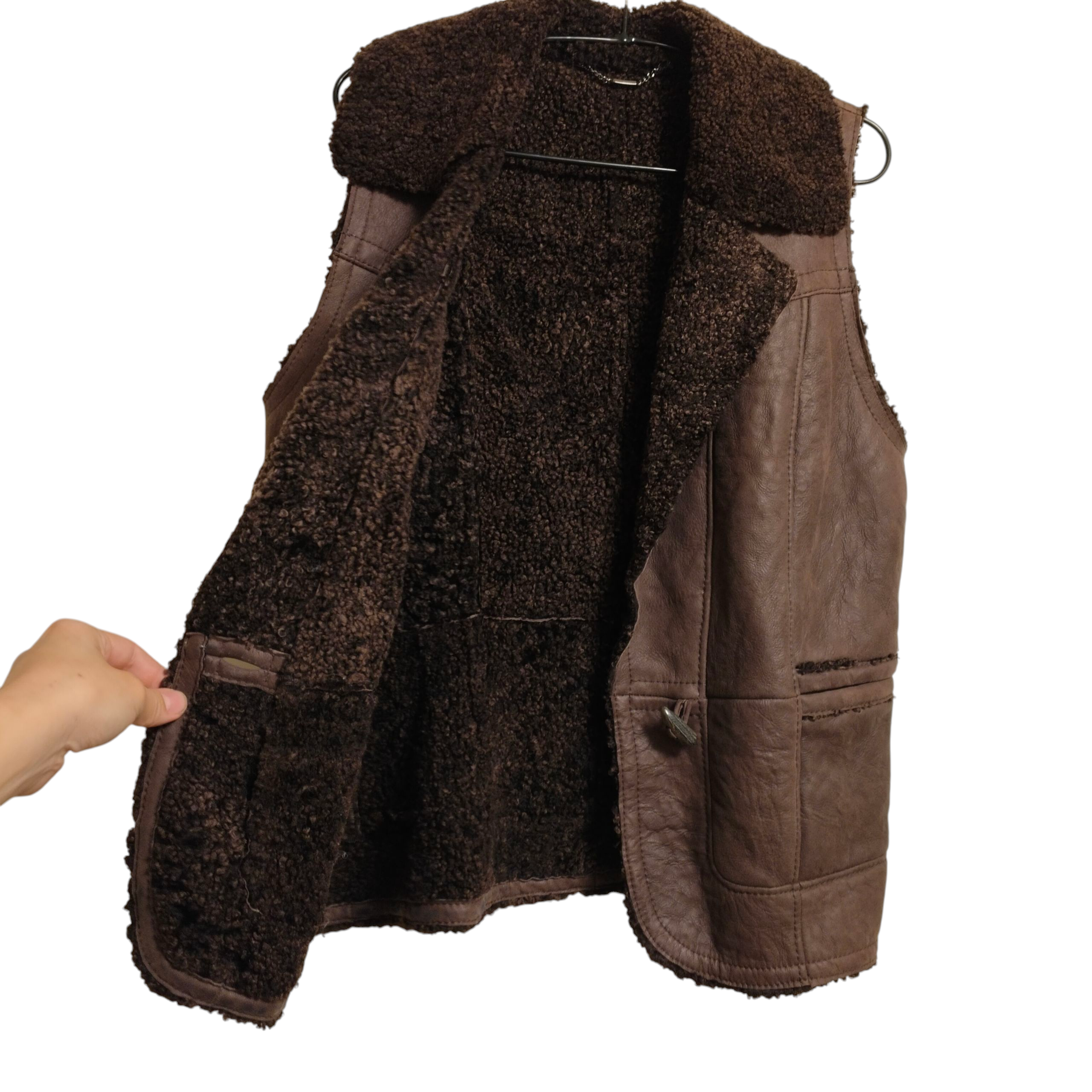 Christ ruskea nahkaliivi karvavuorella 38