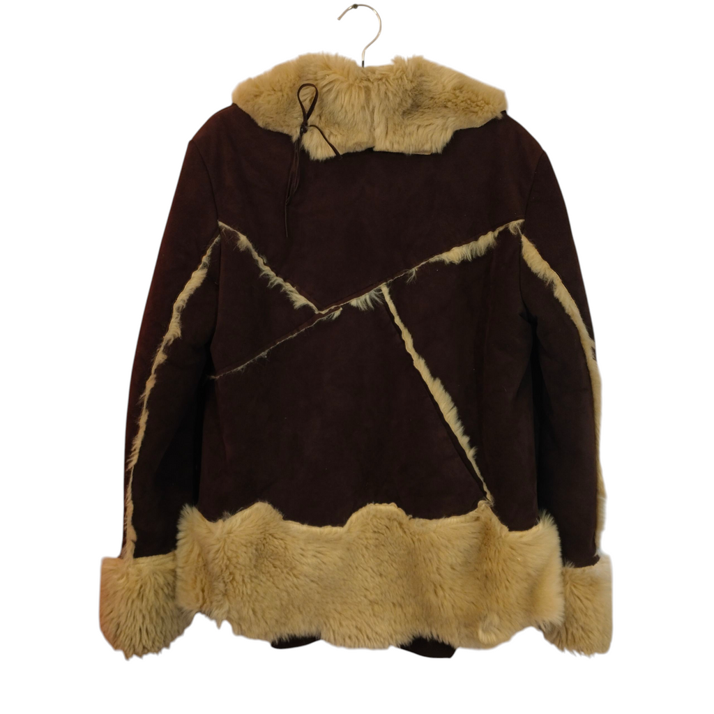 Tummanruskea tekomokkatakki karvoin